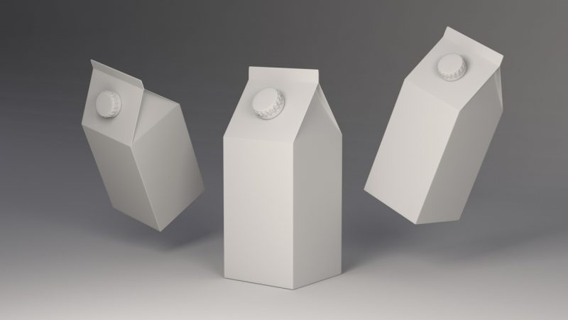 3D Süt Kutusu Modelleme